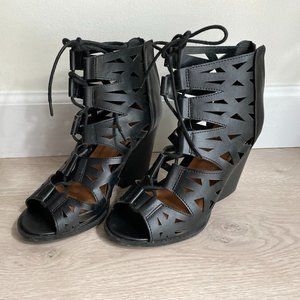 Charlotte Russe peep toe cut out boot sandals